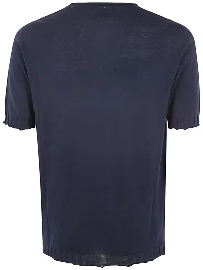 Shop Md75 Classic Round Neck Pullover In Basic Blue