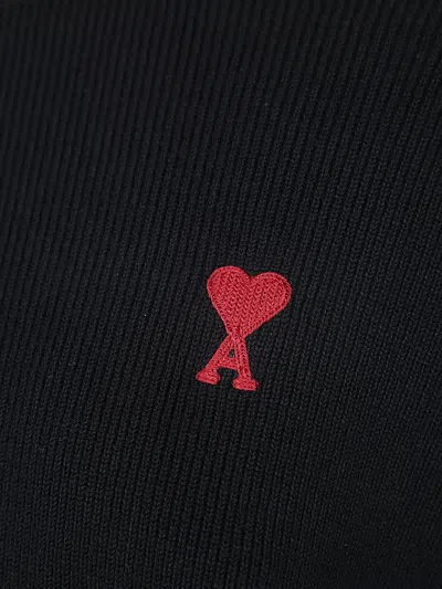 Shop Ami Alexandre Mattiussi Red Adc Crew Neck Sweater In Black