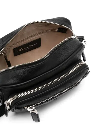 Shop Santoni Entry Level Crossbody Bag In Black