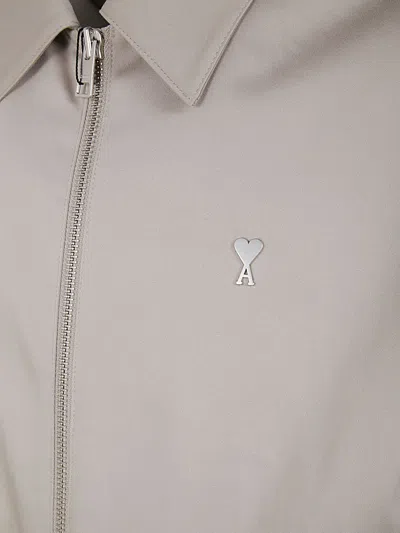 Shop Ami Alexandre Mattiussi Adc Zipped Jacket In Light Beige