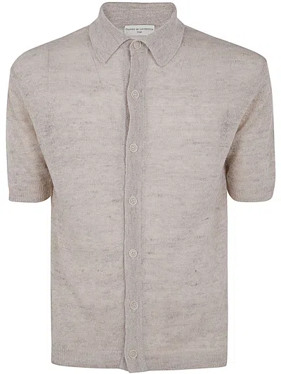 Shop Filippo De Laurentiis Short Sleeves Oversized Shirt In Rope