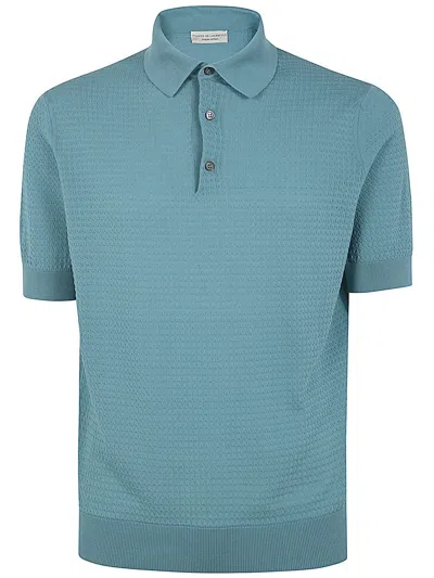 Shop Filippo De Laurentiis Short Sleeves Three Buttons Polo In Pool