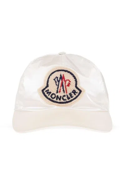 Shop Moncler Logo Patch Baseball Cap In White