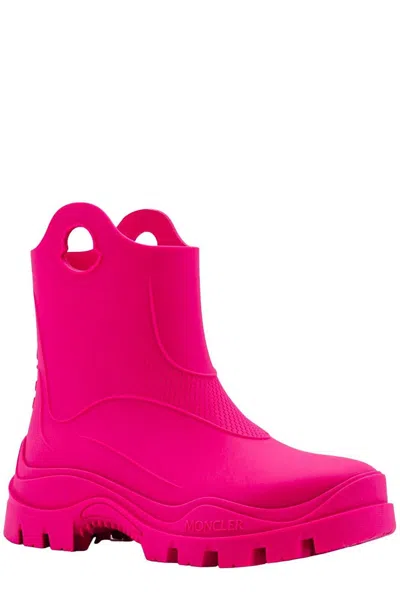 Shop Moncler Misty Round-toe Rain Boots In Pink