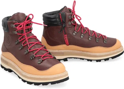 Shop Moncler Peka Hiking Boots In Brown