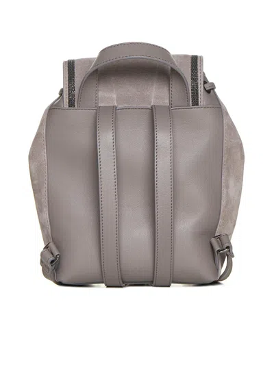 Shop Brunello Cucinelli Drawstring Backpack In Grey