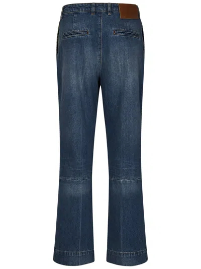 Shop Victoria Beckham Cropped Kick Jeans In Blue