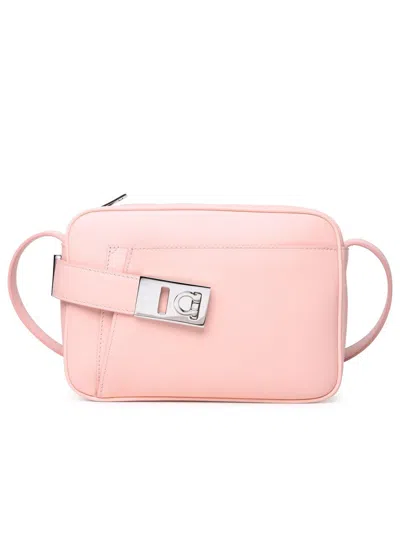 Shop Ferragamo Small Camera Case Logo Engraved Crossbody Bag In Pink