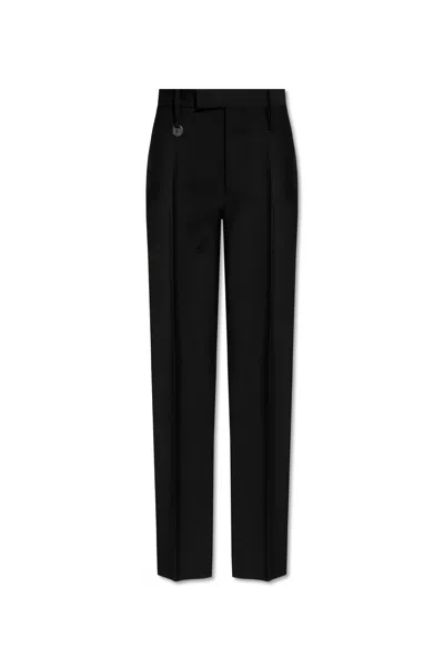 Shop Burberry Pleat-front Trousers In Black