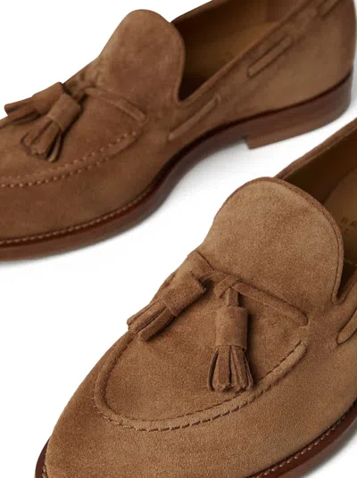 Shop Brunello Cucinelli Pair Of Loafers In Saraceno