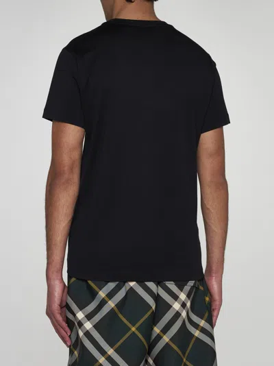 Shop Burberry Parker Logo Cotton T-shirt In Black