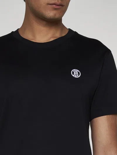 Shop Burberry Parker Logo Cotton T-shirt In Black