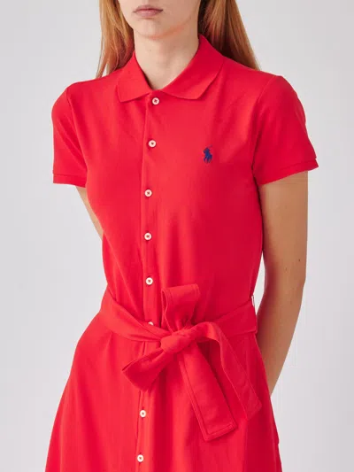 Shop Polo Ralph Lauren Cotton Dress In Corallo