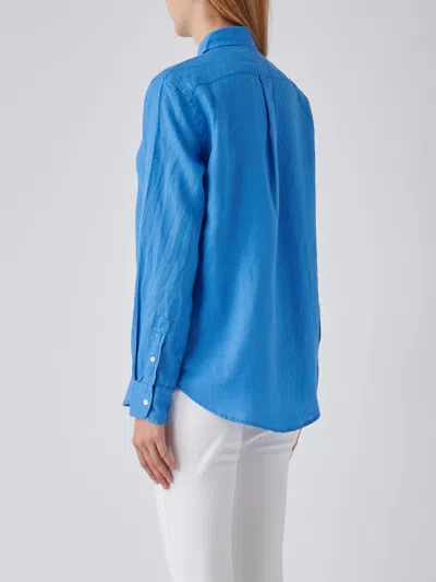 Shop Polo Ralph Lauren Linen Shirt In Blu