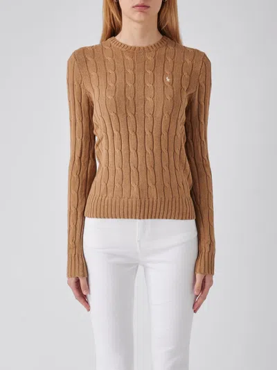 Shop Polo Ralph Lauren Julianna Sweater In Camel Melange