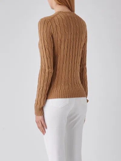 Shop Polo Ralph Lauren Julianna Sweater In Camel Melange