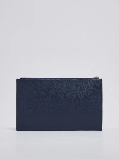 Shop Orciani Pocket Grande Micron Clutch In Navy
