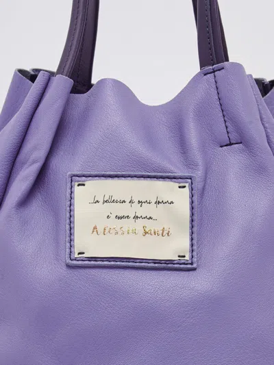 Shop Alessia Santi Poliuretano Shopping Bag In Fiordaliso