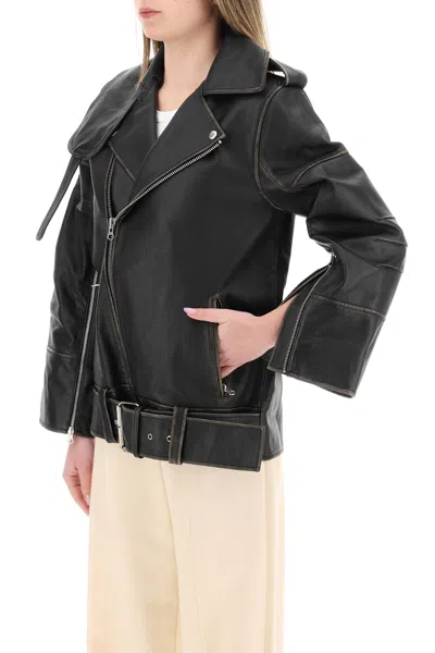 Shop By Malene Birger Beatrisse Leather Jacket In Black (black)