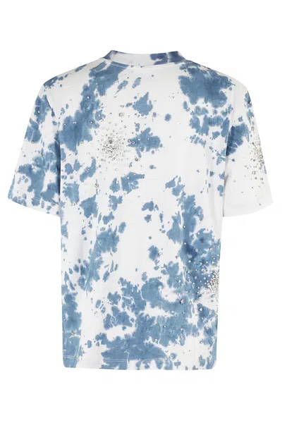 Shop Des Phemmes Tie Dye Splash Embroidery T Shirt