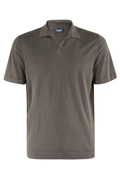 Shop Drumohr Polo S Bott Mc T Frosted In Marrone