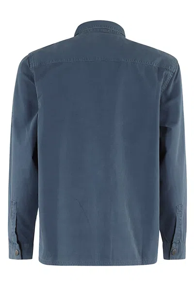 Shop Barbour Circuit Overshirt In Washed Cobalt