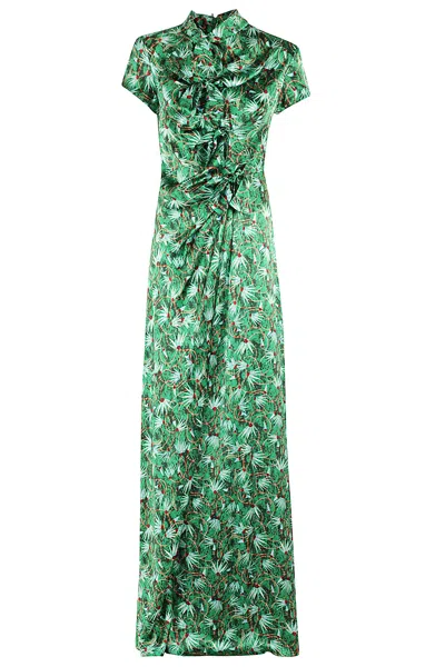 Shop Saloni Kelly Long Dress In Padma Emerald