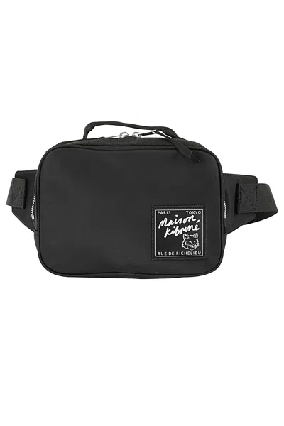 Shop Maison Kitsuné The Traveller Bum Bag In Black
