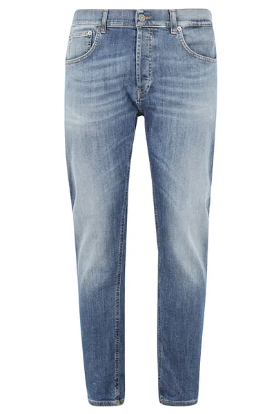 Dondup Dian Mid-rise Blue Stretch Denim Jeans In Blu