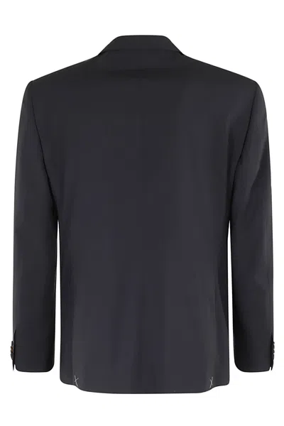 Corneliani Tailored Wool Suit With Notch Lapel In Blu