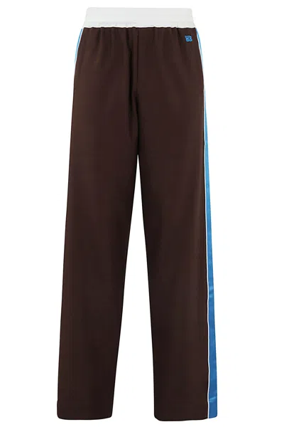 Shop Wales Bonner Courage Trousers In Dark Brown And Blue