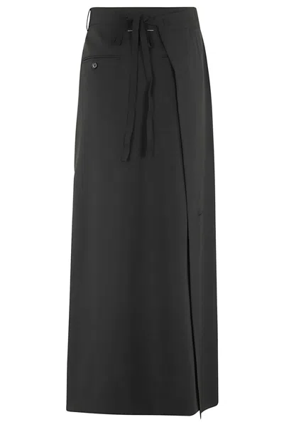 Shop Mm6 Maison Margiela Long Skirt In Black