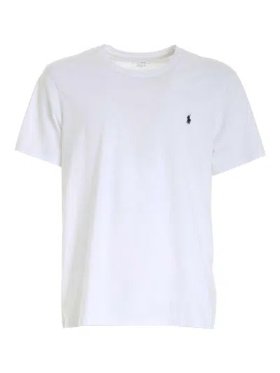 Shop Polo Ralph Lauren Logo Embroidered Crewneck T-shirt