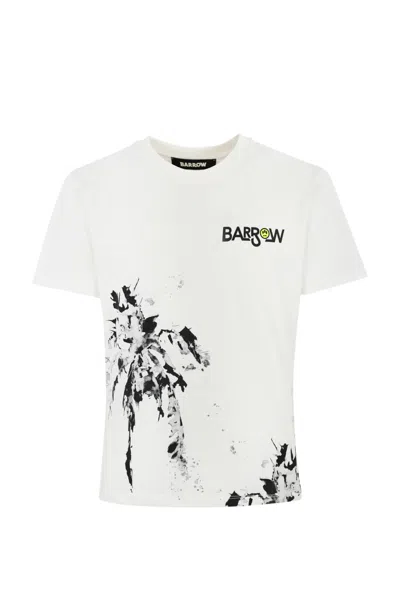 Shop Barrow 3d Palm Print Cotton T-shirt
