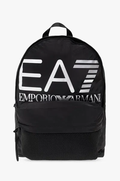 Shop Ea7 Backpack With Logo In Black