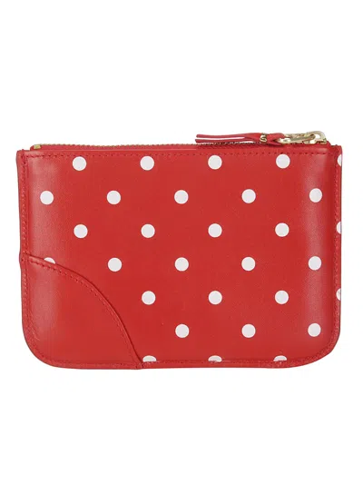 Shop Comme Des Garçons Dots Printed Leather Lne In Red