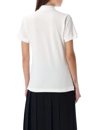 Shop Comme Des Garçons Play Black Heart Polo Shirt In White