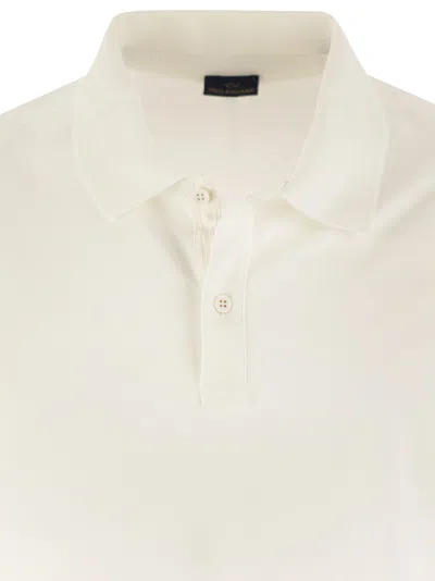 Shop Paul&amp;shark Garment-dyed Pique Cotton Polo Shirt In White