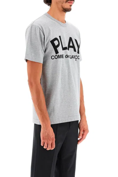 Shop Comme Des Garçons Play T-shirt With Play Print In Grey (grey)