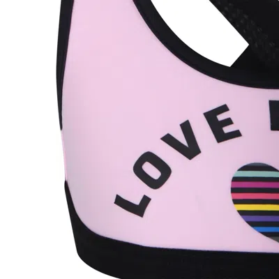 Shop Rykiel Enfant Pink Bikini For Girl With Logo And Heart