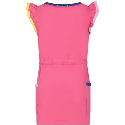 Shop Rykiel Enfant Pink Dress For Girl With Logo