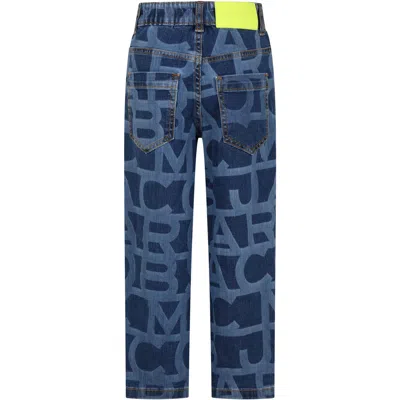 Shop Marc Jacobs Blue Jeans For Boy With Logo In Denim