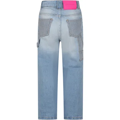 Shop Marc Jacobs Blue Jeans For Girl With Logo In Denim