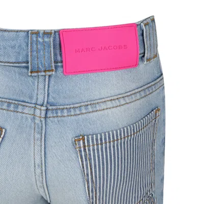 Shop Marc Jacobs Blue Jeans For Girl With Logo In Denim