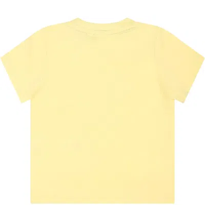 Shop Hugo Boss Yellow T-shirt For Baby Boy With Logo