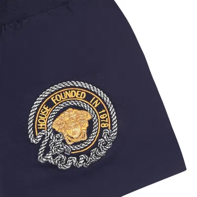 Shop Versace Blue Shorts For Baby Boy With Medusa