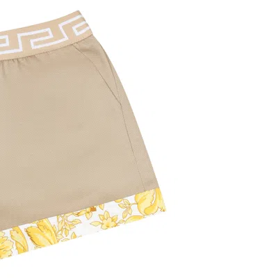 Shop Versace Beige Shorts For Baby Boy With Baroque Print