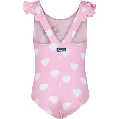 Shop Mc2 Saint Barth Pink Swimsuit For Girl With Snoopy