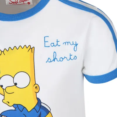 Shop Mc2 Saint Barth White T-shirt For Boy With Bart Simpson