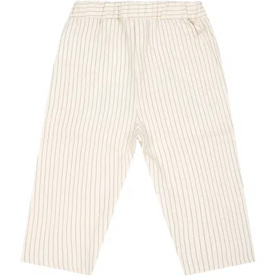 Shop Emporio Armani Ivory Trousers For Baby Boy